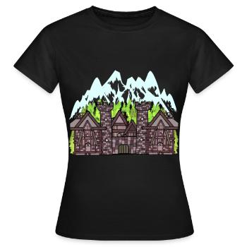 Mittelalter Ritter Burg Festung Schloss Märchen - Frauen T-Shirt - Schwarz - Vorne - AI Model Female 172 dark (172cm)