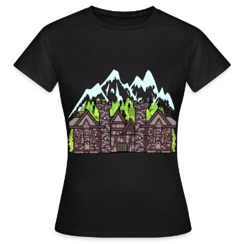 Autriche Château médiéval Forteresse Chevaliers fantastiques - T-shirt Femme - noir - Devant - AI Model Female 172 dark (172cm)