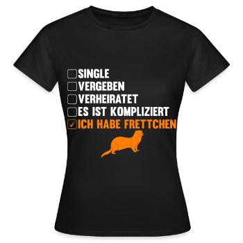 Es ist kompliziert ich habe Frettchen - Frauen T-Shirt - Schwarz - Vorne - AI Model Female 172 dark (172cm)