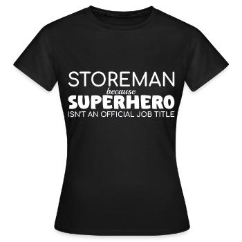 Storeman Superhero - Women's T-Shirt - black - Front - AI Model Female 172 dark (172cm)