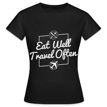 Travel Travel Travel Travel Vacationer Gift - Women's T-Shirt - black - Front - AI Model Female 172 dark (172cm)
