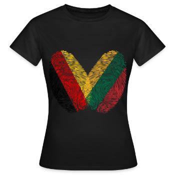 Empreinte digitale Lituanie - T-shirt Femme - noir - Devant - AI Model Female 172 dark (172cm)