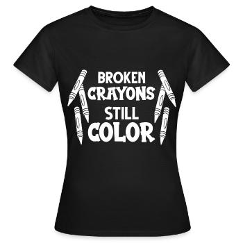 Crayon Box Colored Pencil Wax Case Wax Crayon - Women's T-Shirt - black - Front - AI Model Female 172 dark (172cm)