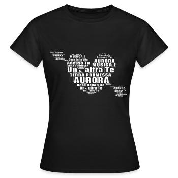 L’Aurora ,Terra Promessa,Adesso Tu, Italo Hit - T-shirt Femme - noir - Devant - AI Model Female 172 dark (172cm)