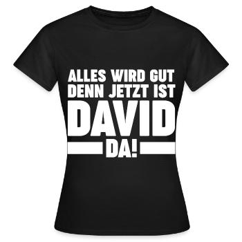 David - Frauen T-Shirt - Schwarz - Vorne - AI Model Female 172 dark (172cm)