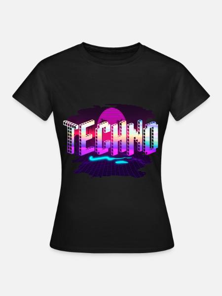 Techno - Frauen T-Shirt - Schwarz