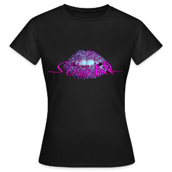 Lèvres en sucre - T-shirt Femme - noir - Devant - AI Model Female 172 dark (172cm)