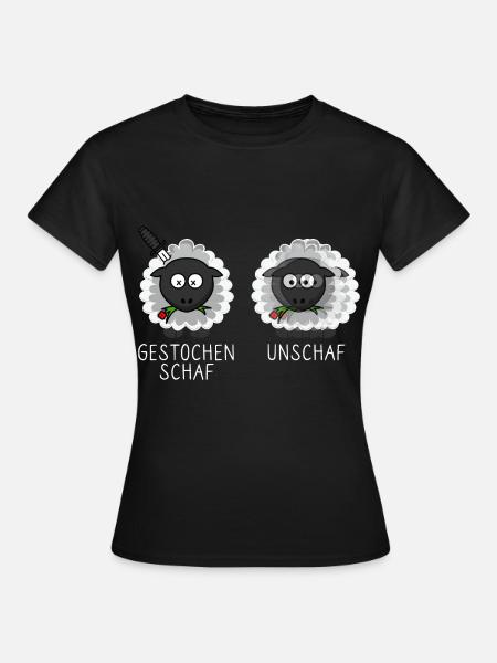 Schaf Unschaf Gestochen Schaf Schafe Brillenträger - Frauen T-Shirt - Schwarz