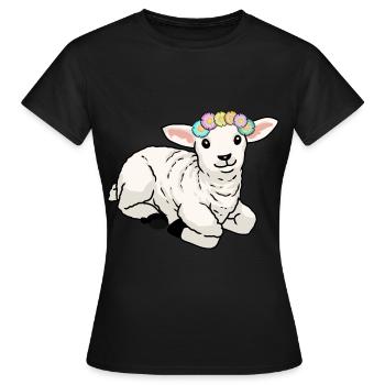 Happy Easter Lamb Sheep Easter Greetings Children - Women's T-Shirt - black - Front - AI Model Female 172 dark (172cm)