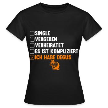 Es ist kompliziert ich habe Degus - Frauen T-Shirt - Schwarz - Vorne - AI Model Female 172 dark (172cm)