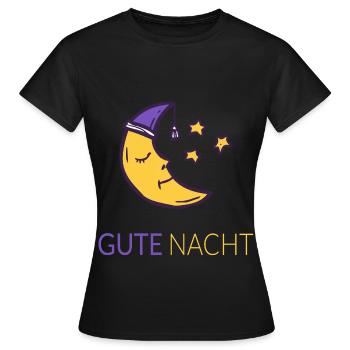 Bonne nuit lune avec des étoiles - T-shirt Femme - noir - Devant - AI Model Female 172 dark (172cm)