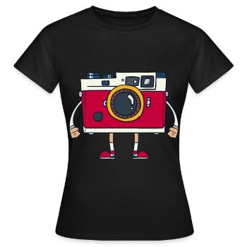 Photographie cameraman - T-shirt Femme - noir - Devant - AI Model Female 172 dark (172cm)