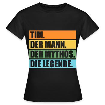 Tim - Frauen T-Shirt - Schwarz - Vorne - AI Model Female 172 dark (172cm)