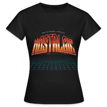 Nostalgie Neon Synthwave - Frauen T-Shirt - Schwarz - Vorne - AI Model Female 172 dark (172cm)
