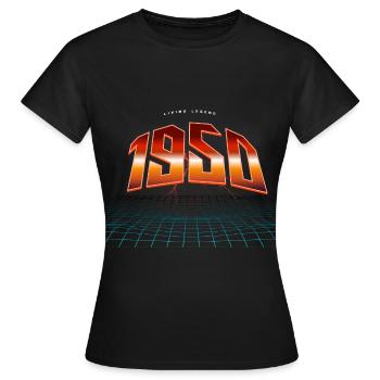 1950 Year of birth Year of birth - Women's T-Shirt - black - Front - AI Model Female 172 dark (172cm)