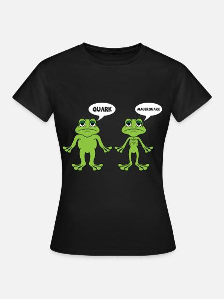 Quark Magerquark - lustige Frosch Grafik - Frauen T-Shirt - Schwarz