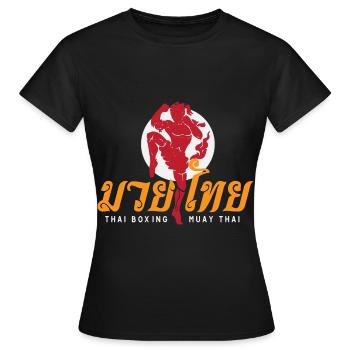 Muay Thai Boxing - Frauen T-Shirt - Schwarz - Vorne - AI Model Female 172 dark (172cm)