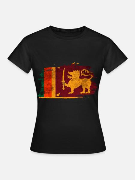 Sri Lanka Flagge - Dame-T-shirt - sort