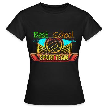 Équipe de volleyball Sports scolaires - T-shirt Femme - noir - Devant - AI Model Female 172 dark (172cm)