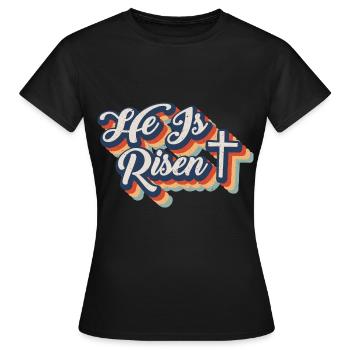 He is Risen Resurrection Jesus Christ Faith - Women's T-Shirt - black - Front - AI Model Female 172 dark (172cm)