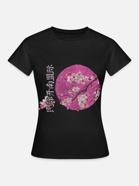 Japan Kirschblüten Fest Aufbruch Rosa - Frauen T-Shirt - Schwarz