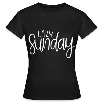 Dimanche paresseux Dimanche Dicton - T-shirt Femme - noir - Devant - AI Model Female 172 dark (172cm)