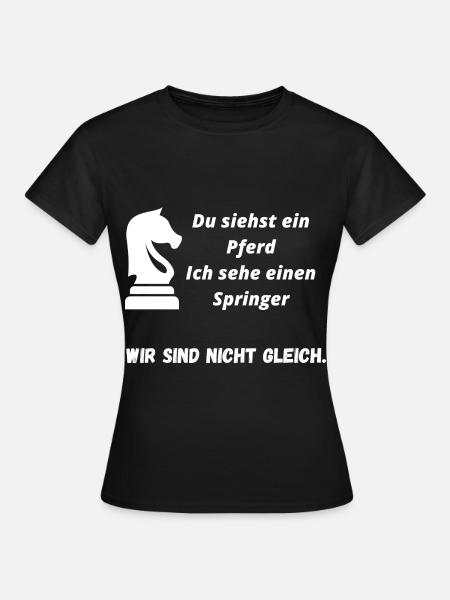 Schach Schachfiguren Schachbrett Schachspiel Dame - Frauen T-Shirt - Schwarz