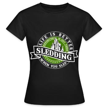Luge Toboggans de luge - T-shirt Femme - noir - Devant - AI Model Female 172 dark (172cm)