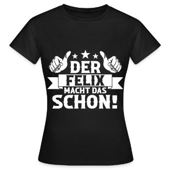 Felix - Frauen T-Shirt - Schwarz - Vorne - AI Model Female 172 dark (172cm)