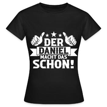 Daniel - Frauen T-Shirt - Schwarz - Vorne - AI Model Female 172 dark (172cm)