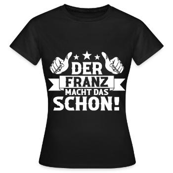 Franz - Frauen T-Shirt - Schwarz - Vorne - AI Model Female 172 dark (172cm)