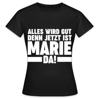 Marie - Frauen T-Shirt - Schwarz - Vorne - AI Model Female 172 dark (172cm)