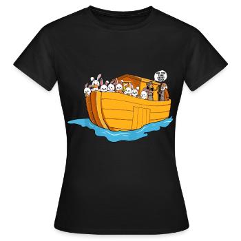 Noah's Ark Boat Bunnies - Women's T-Shirt - black - Front - AI Model Female 172 dark (172cm)