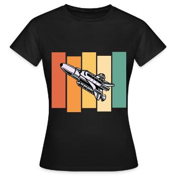 Raumschiff Astronaut Raumfahrt - Frauen T-Shirt - Schwarz - Vorne - AI Model Female 172 dark (172cm)