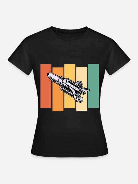 Raumschiff Astronaut Raumfahrt - Frauen T-Shirt - Schwarz