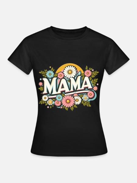 Floral Mama - Frauen T-Shirt - Schwarz