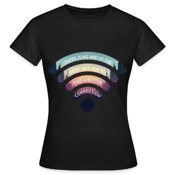 Wifi Connection Nature Quote Quote Forest WiFi - Women's T-Shirt - black - Front - AI Model Female 172 dark (172cm)