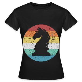 Schach Springer - Frauen T-Shirt - Schwarz - Vorne - AI Model Female 172 dark (172cm)