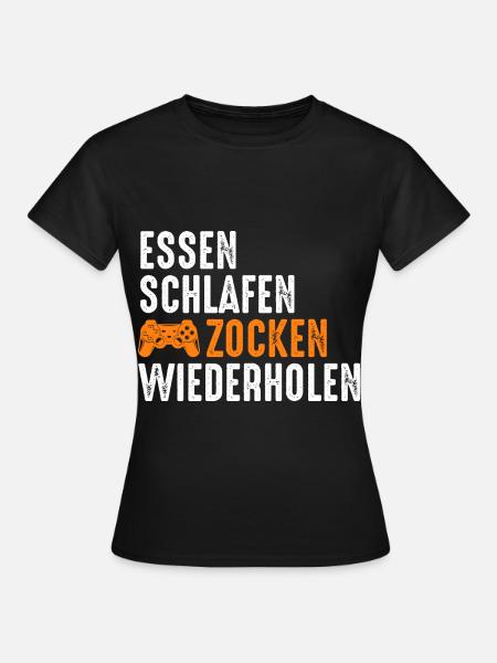 Zocker Zocken Gamer - Frauen T-Shirt - Schwarz