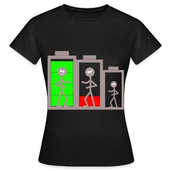 Batteri Energie Akku Power Batterien - Frauen T-Shirt - Schwarz - Vorne - AI Model Female 172 dark (172cm)