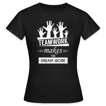 Travail d'équipe - T-shirt Femme - noir - Devant - AI Model Female 172 dark (172cm)