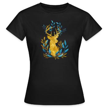 Golden deer - Women's T-Shirt - black - Front - AI Model Female 172 dark (172cm)