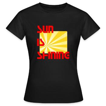 SUN IS SHINING,Reggae,Bob,Marley,Jamaica,Rastafari - Frauen T-Shirt - Schwarz - Vorne - AI Model Female 172 dark (172cm)