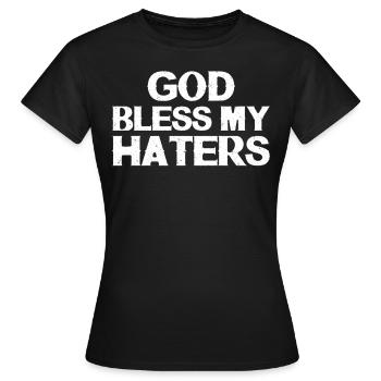 Que Dieu bénisse mes ennemis - T-shirt Femme - noir - Devant - AI Model Female 172 dark (172cm)