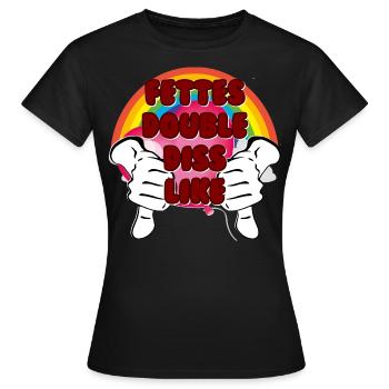 Fat double diss comme - T-shirt Femme - noir - Devant - AI Model Female 172 dark (172cm)