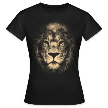 Cooler und stylisher Löwenkopf mit markanten Augen - Frauen T-Shirt - Schwarz - Vorne - AI Model Female 172 dark (172cm)
