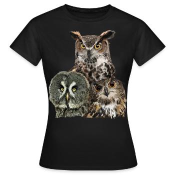 Owls - Women's T-Shirt - black - Front - AI Model Female 172 dark (172cm)