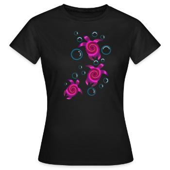 Tortues sous l'eau, tortues sous l'eau - T-shirt Femme - noir - Devant - AI Model Female 172 dark (172cm)
