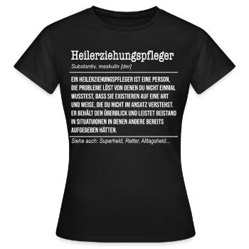 Heilerziehungspfleger Definition - Frauen T-Shirt - Schwarz - Vorne - AI Model Female 172 dark (172cm)