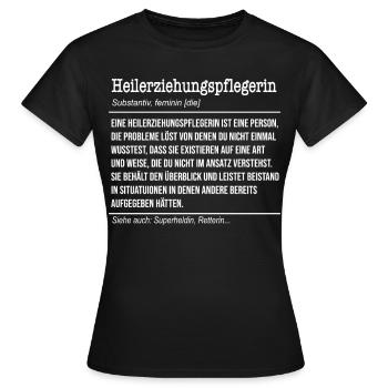 Heilerziehungspflegerin Definition Geschenk - Frauen T-Shirt - Schwarz - Vorne - AI Model Female 172 dark (172cm)